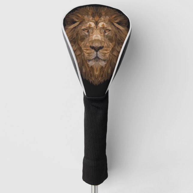 Geometrisches Löwenportrait Golf Headcover (Vorderseite)