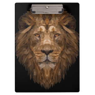 Geometrisches Löwenportrait Klemmbrett