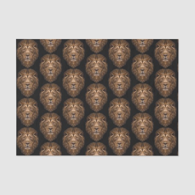 Geometrisches Löwenportrait Seidenpapier (Vorderseite)