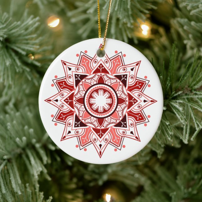 Geometrisches Mandala, Baum Keramik Ornament (Baum)