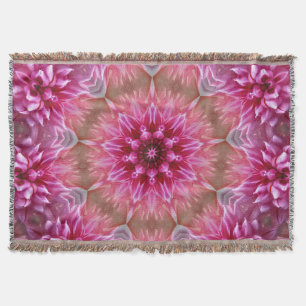 Geometrisches Mandala Pink-Blume-Muster-67545 Decke