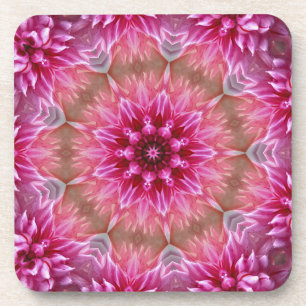 Geometrisches Mandala Pink-Blume-Muster-67545 Getränkeuntersetzer