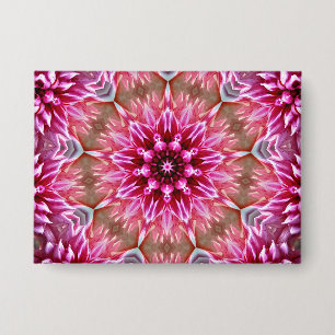 Geometrisches Mandala Pink-Blume-Muster-67545 Keyc Button