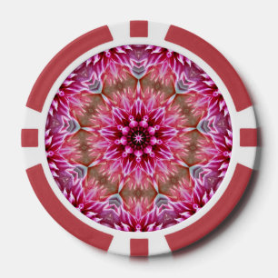 Geometrisches Mandala Pink-Blume-Muster-67545 Pokerchips