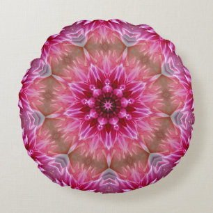 Geometrisches Mandala Pink-Blume-Muster-67545 Rundes Kissen