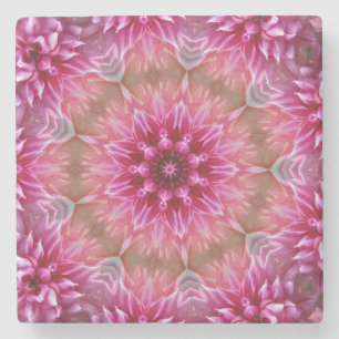 Geometrisches Mandala Pink-Blume-Muster-67545 Steinuntersetzer