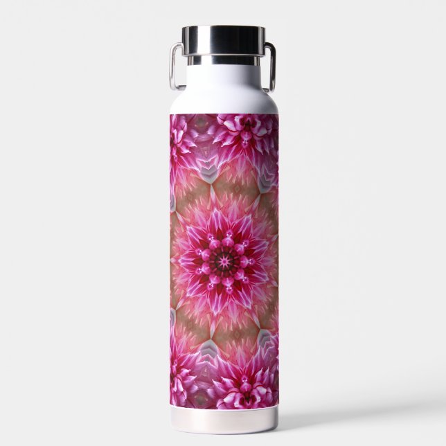 Geometrisches Mandala Pink-Blume-Muster-67545 Trinkflasche (Vorne)