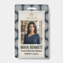 Geometrisches Mandala Tiefes Navy Elfenbein