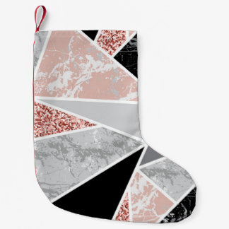 Geometrisches Marmor mit rosa Glitzer: Nahtlos Kleiner Weihnachtsstrumpf