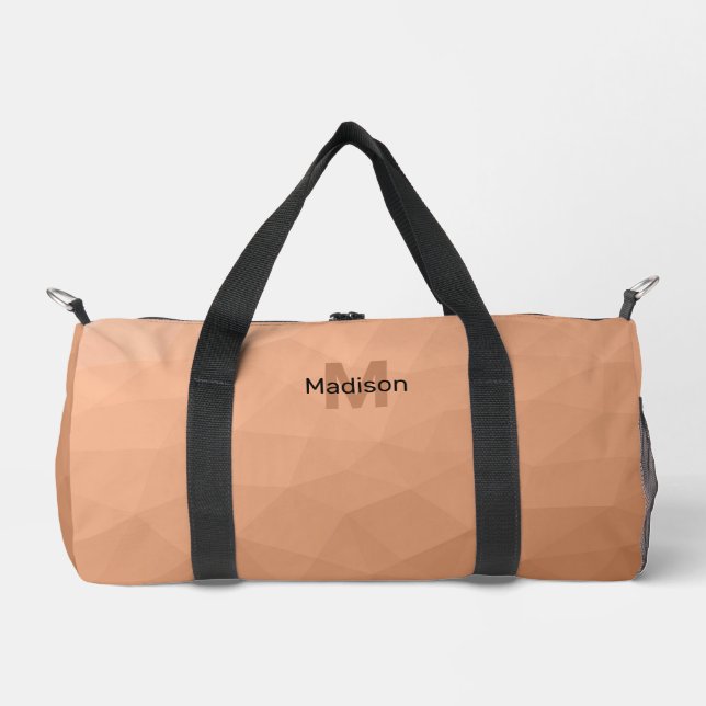 Geometrisches Maschenmuster für Peach-Gradienten M Duffle Bag (Vorderseite)
