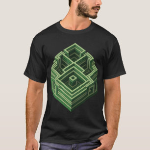 Geometrisches Maze T-Shirt