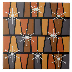 Geometrisches MCM Abstrakt Burnt Orange Fliese