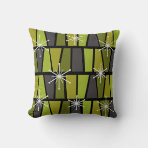 Geometrisches MCM Abstraktes Olive Green Kissen