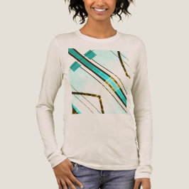 Geometrisches MCM-Aussehen des verblassten Aquamar Tri-Blend Shirt