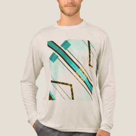 Geometrisches MCM-Aussehen des verblassten Aquamar Tri-Blend Shirt