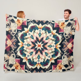 Geometrisches Medallion-Design für gequiltete Crem Fleecedecke