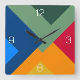 Geometrisches mehrschichtiges, mehrschichtiges geo quadratische wanduhr