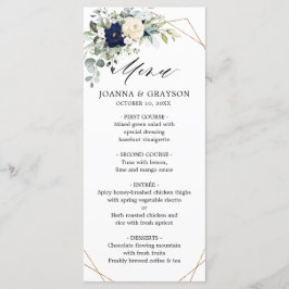 Geometrisches Menü für Hochzeitsmahlzeiten (Hochze Menükarte