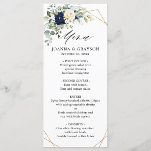 Geometrisches Menü für Hochzeitsmahlzeiten (Hochze Menükarte
