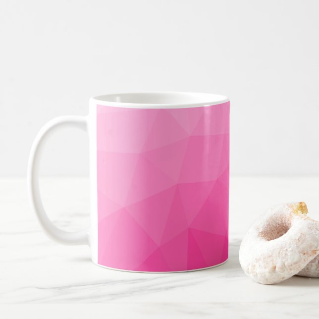 Geometrisches Messemuster mit Hot rosa Gradient Kaffeetasse (Mit Donut)
