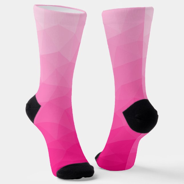 Geometrisches Messemuster mit Hot rosa Gradient Socken (Gewinkelt)