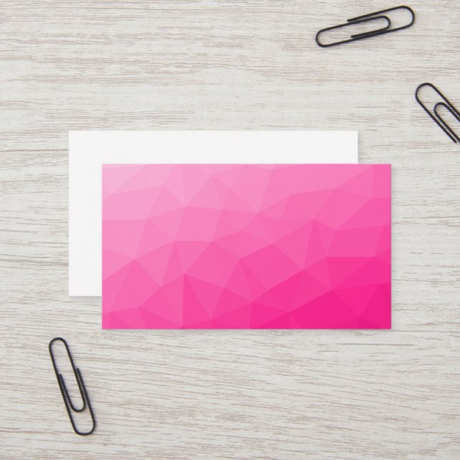 Geometrisches Messemuster mit Hot rosa Gradient Visitenkarte (Vorderseite/Rückseite Beispiel)