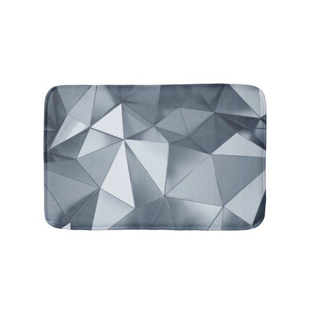 Geometrisches Metall: Dreidimensionales Muster Badematte (Vorderseite)