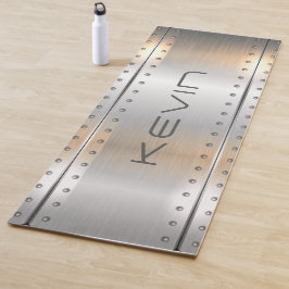 Geometrisches, metallisches bürstendes Aluminium Yogamatte