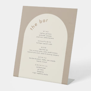Geometrisches Minimal Sand Beige Arch Wedding Bar Sockelschild