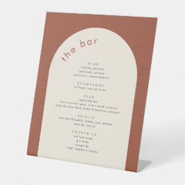 Geometrisches Minimal Terracotta Arch Wedding Bar Sockelschild
