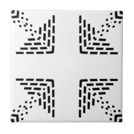 Geometrisches minimalistisches Design schwarz-weiß Fliese