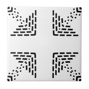 Geometrisches minimalistisches Design schwarz-weiß Fliese