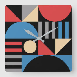 Geometrisches Mittelalter Modernes Muster Quadratische Wanduhr