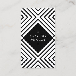 Geometrisches Mod fett Schwarz-Weiß-Muster Visitenkarte