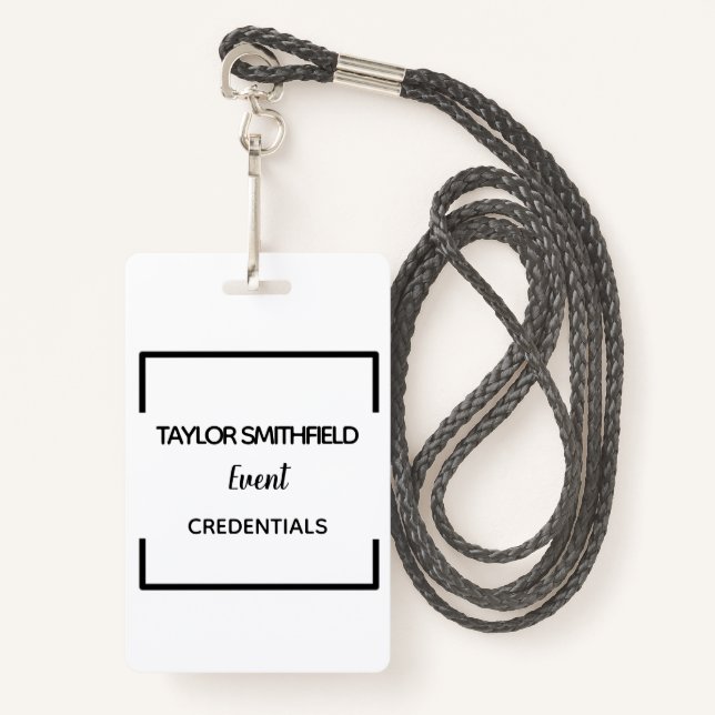 geometrisches modernes Abzeichen VIP Lanyard-Sonde Ausweis (Vorderseite mit Schlüsselband)
