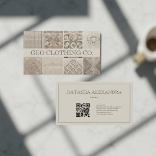 Geometrisches, modernes, elegantes Oatmeller-Clay Visitenkarte