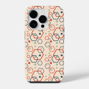 Geometrisches modernes farbiges hexagonales Muster iPhone 14 Pro Hülle