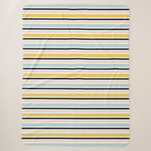 Geometrisches, modernes, gelbschwarzes, Streifen-M Sherpadecke