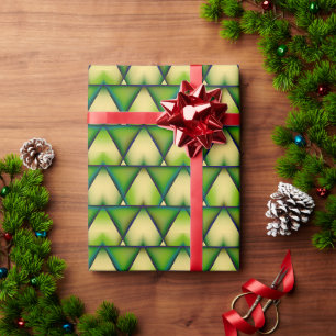 Geometrisches, modernes, grünes Dekorpapier Geschenkpapier
