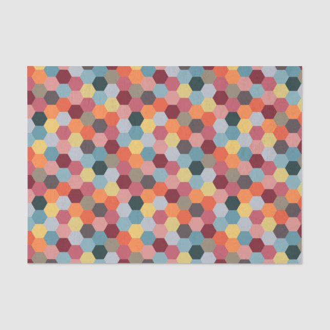 Geometrisches, modernes Hexagon-Musterpapier Seidenpapier (Vorderseite)