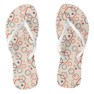 Geometrisches, modernes hexagonales Muster Flip Flops