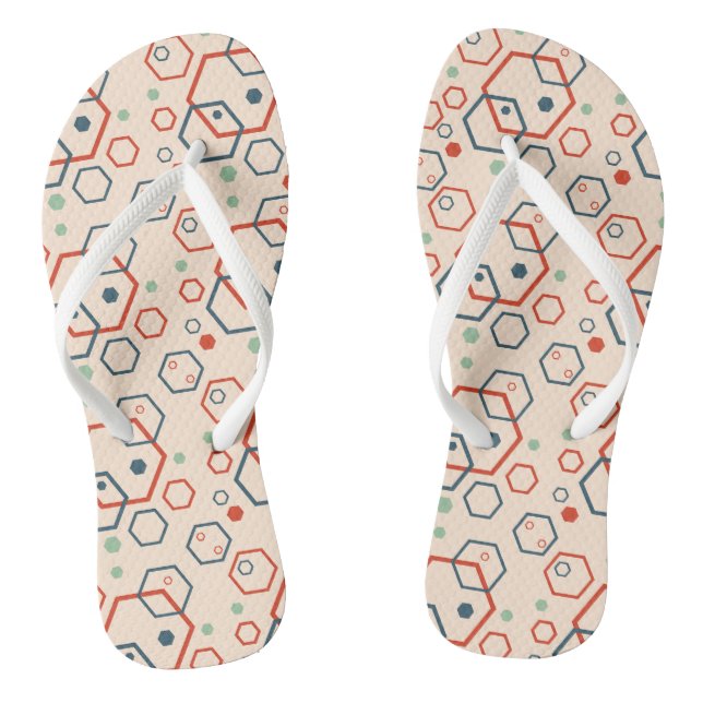 Geometrisches, modernes hexagonales Muster Flip Flops (Fußbett)