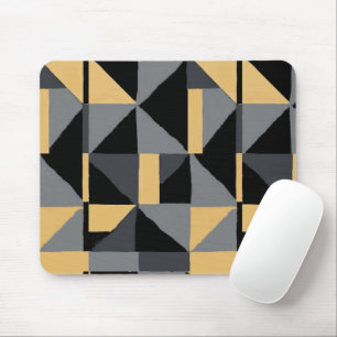Geometrisches modernes Mauspad Schwarz und Gold