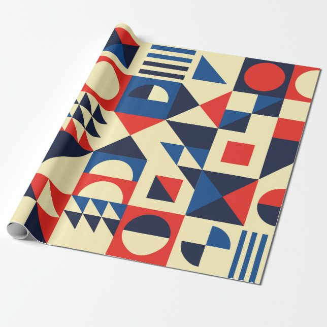 Geometrisches, modernes nahtloses Muster Mitte des Geschenkpapier (Ungerollt)