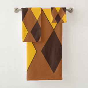 Geometrisches modernes trendiges Diamantmuster Badhandtuch Set