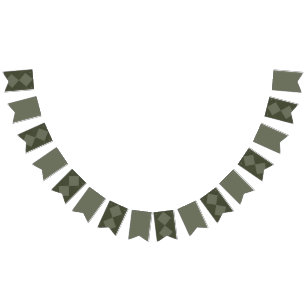 Geometrisches Moosgrünes Banner – Individuelle Fla