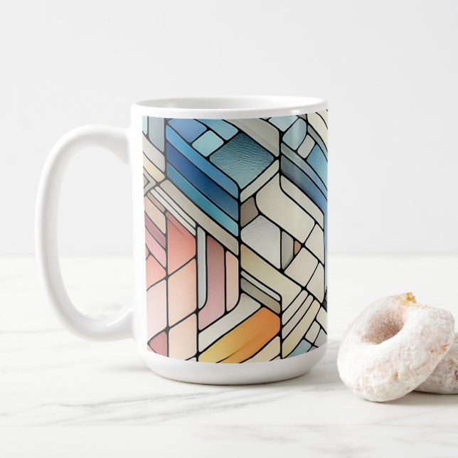 Geometrisches Mosaik Kaffeetasse (Mit Donut)