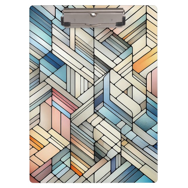 Geometrisches Mosaik Klemmbrett (Vorderseite)