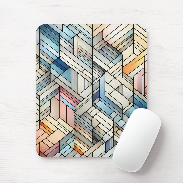 Geometrisches Mosaik Mousepad (Mit Mouse)