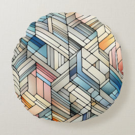 Geometrisches Mosaik Rundes Kissen